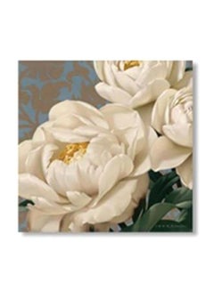 Decorative Wall Art With Frame White/Green/Yellow 15x15cm