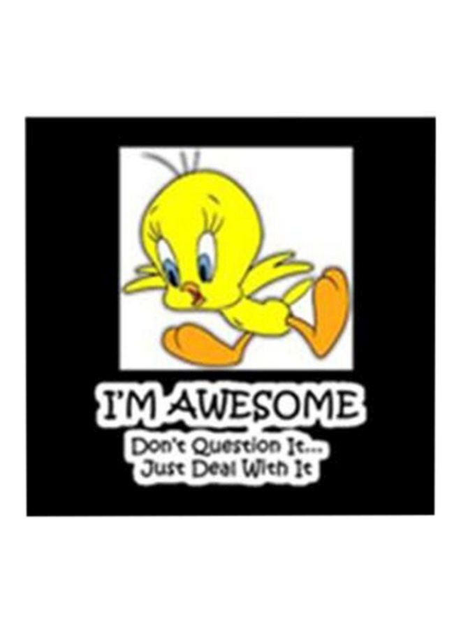 Decorative Wall Painting With Frame Yellow/White/Black 34x34cm