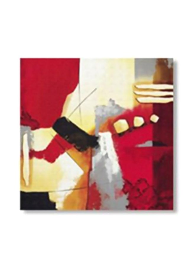 لوحة جدارية لتزيين الحائط مع إطار أحمر / أسود / أصفر 15x15سم