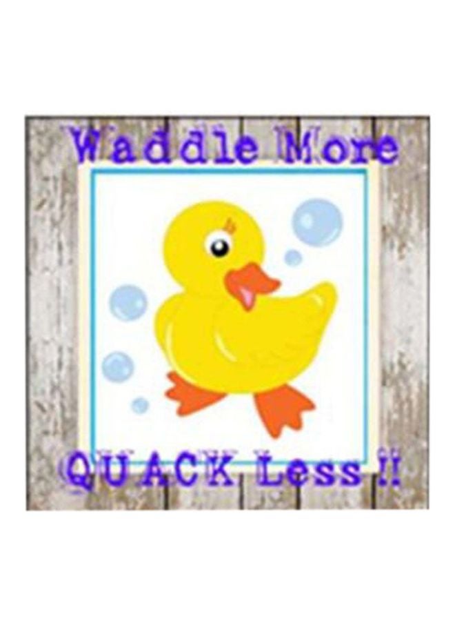 Decorative Wall Painting With Frame Yellow/Grey/Orange 24x24cm