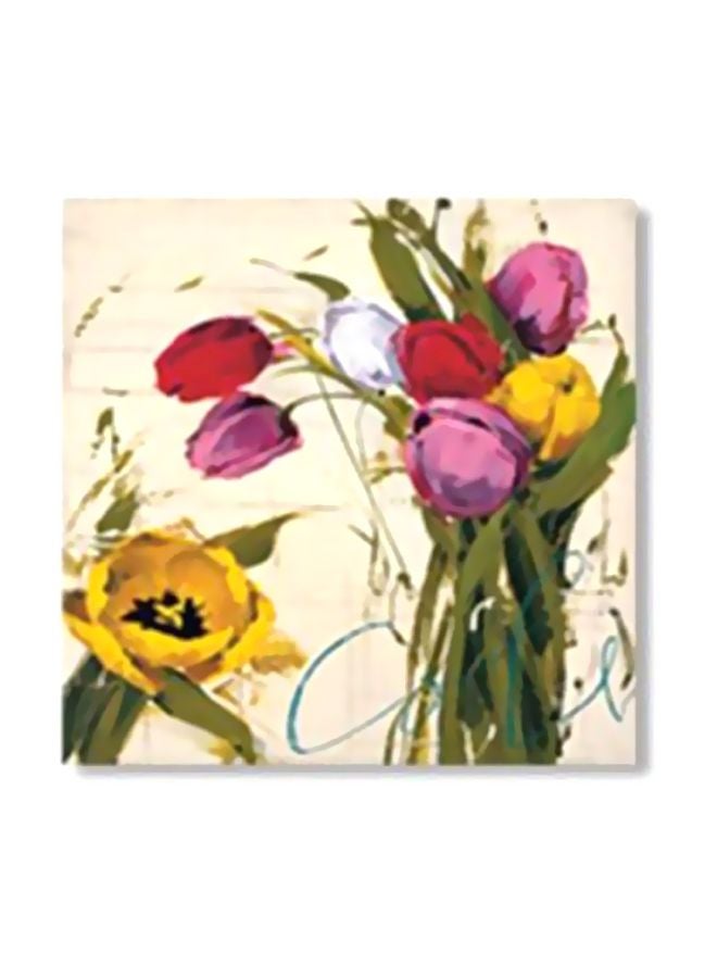 Decorative Wall Painting With Frame Multicolour 34x34cm