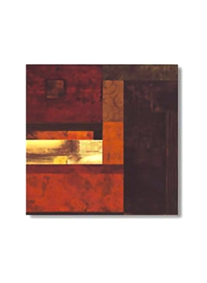 Decorative Wall Painting With Frame Red/Orange/Brown 15x15cm