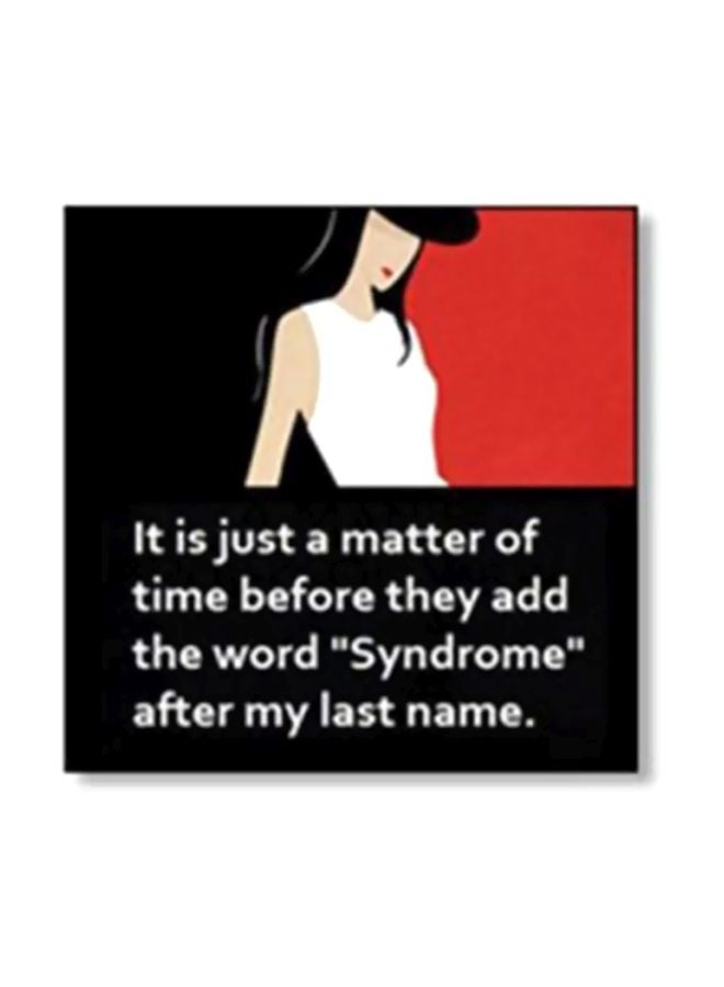 Decorative Wall Poster With Frame Black/Red/White 24x24cm