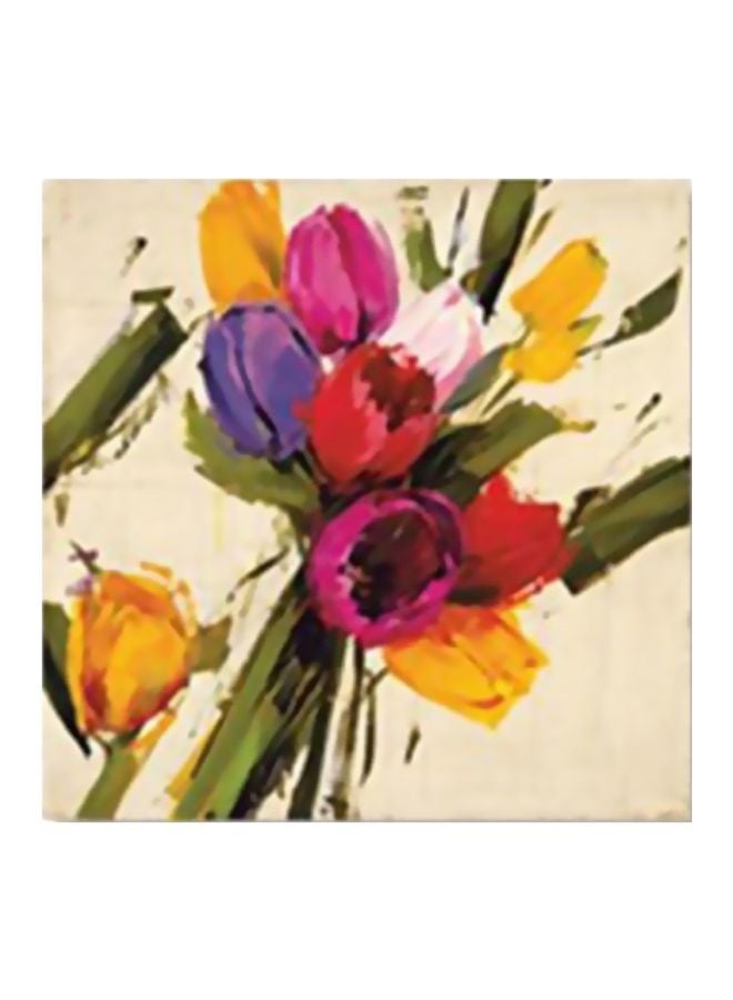 Decorative Wall Painting With Frame Multicolour 15x15cm