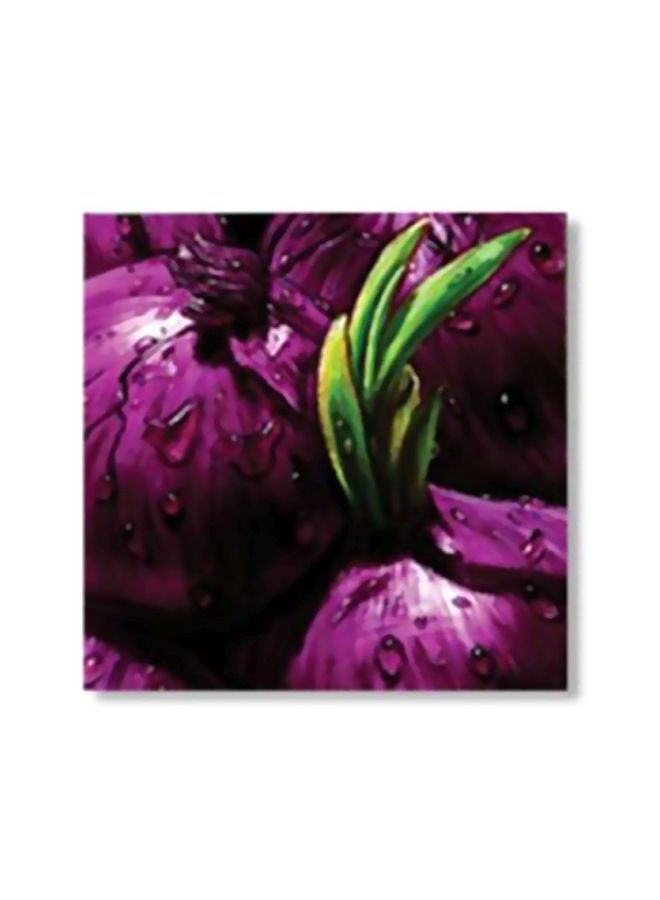 قاعدة إبريق شاي مزينة بنفسجي/أخضر/أصفر 30x30سم