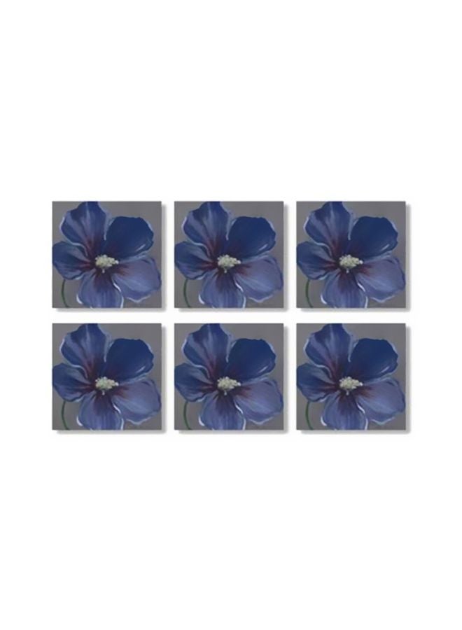 فوتو بلوك طقم قاعدة الأكواب 6 قطع رمادي/ أزرق/ أخضر 9x9سم