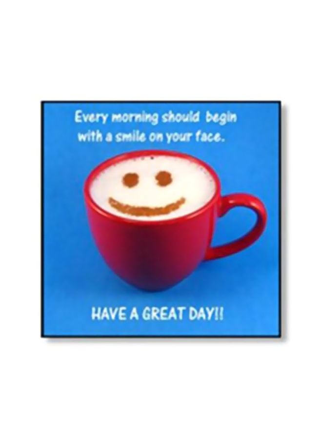 Decorative Wall Painting With Frame Red/White/Blue 15x15cm