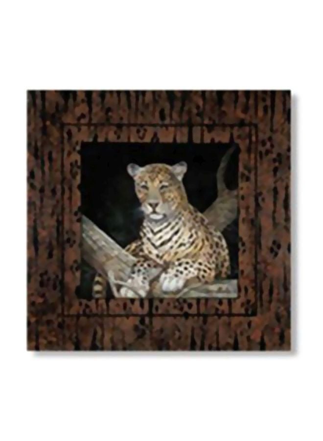 قاعدة إبريق شاي مزينة بني / أسود / أبيض 30x30سم