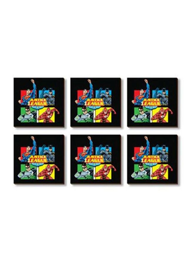 PHOTOBLOCK Pack Of 6 Justice League Printed Decorative Tea Coaster Multicolour 9x9cm 