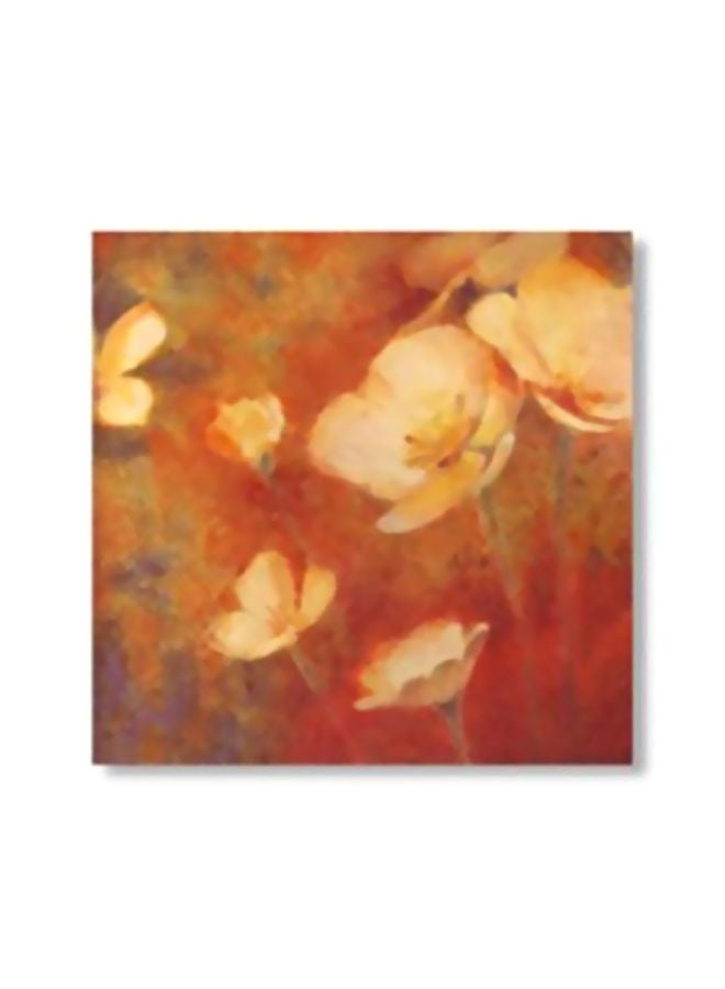 لوحة جدارية لتزيين الحائط مع إطار برتقالي/أصفر/بيج 34x34سم