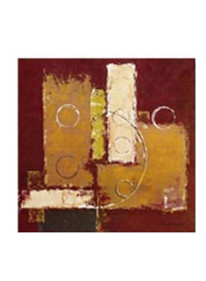 لوحة فنية لديكور الحائط بني/ أخضر/ بيج 15x15سم