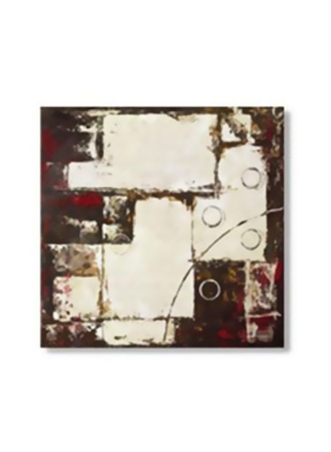 Decorative Wall Painting With Frame White/Brown/Red 15x15cm