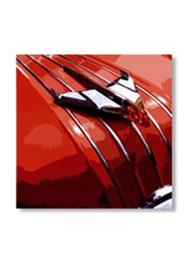 لوحة جدارية لتزيين الحائط مع إطار أحمر/أبيض 30x30سم