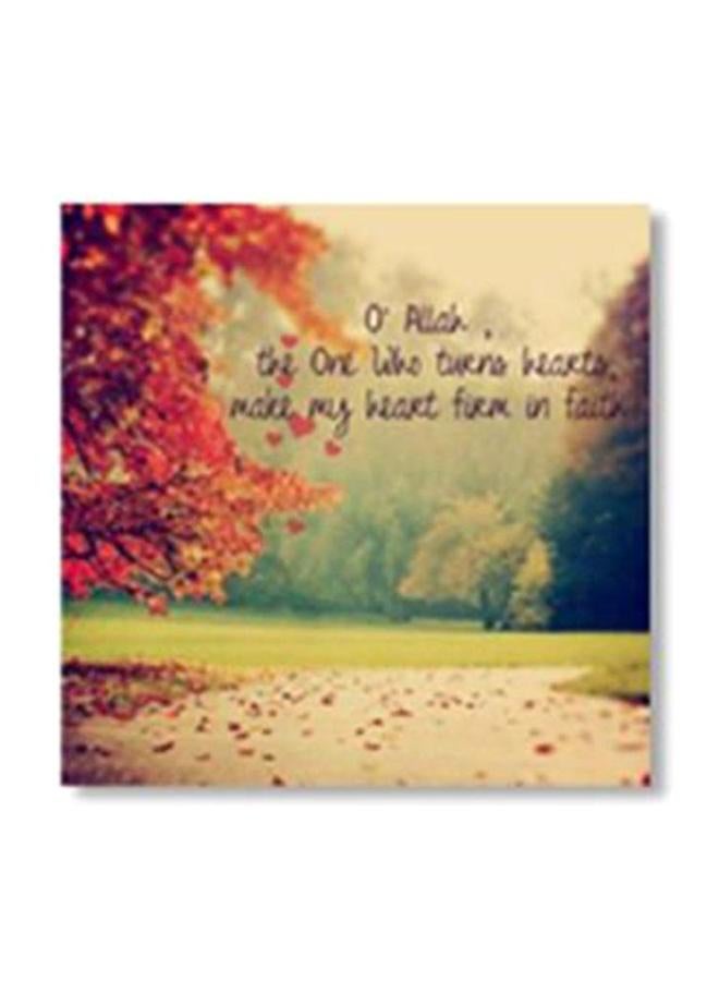 Decorative Wall Painting With Frame Green/Beige/Orange 24x24cm