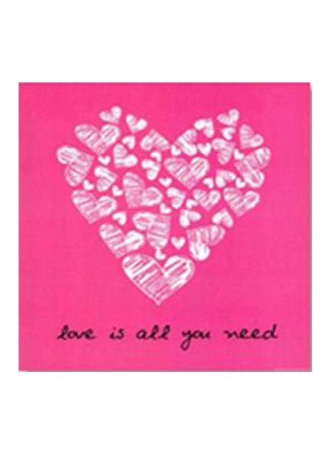 Decorative Wall Painting With Frame Pink/White/Black 15x15cm