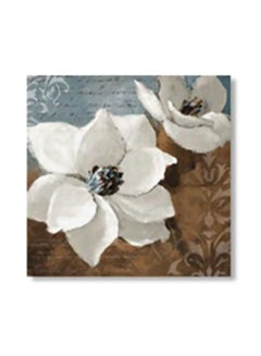 Decorative Wall Art With Frame White/Blue/Brown 15x15cm
