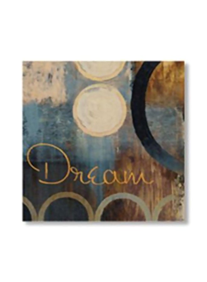 لوحة جدارية لتزيين الحائط مع إطار أزرق / بني / أبيض 20x20سم