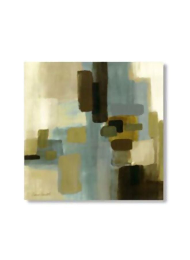 Decorative Wall Painting With Frame Blue/White/Grey 30x30cm