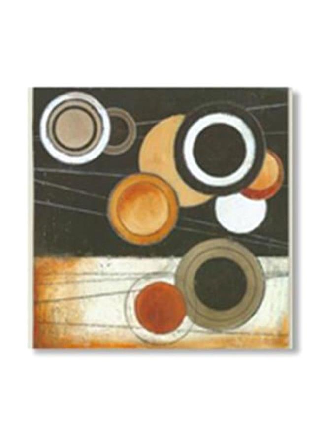 لوحة جدارية لتزيين الحائط مع إطار أسود/أبيض/بيج 34x34سم