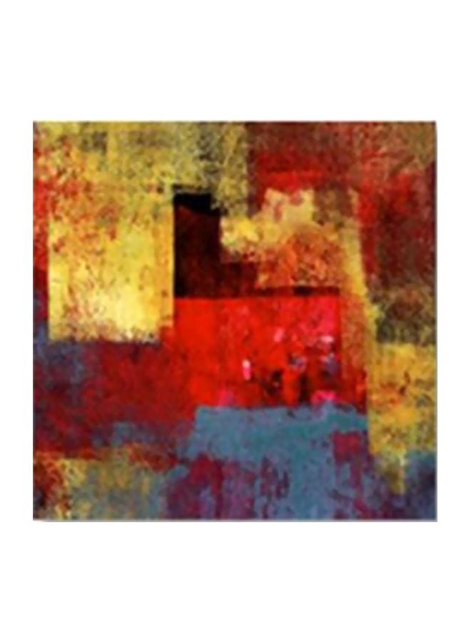 لوحة جدارية لتزيين الحائط مع إطار أخضر/أصفر/أزرق/أحمر 20x20سم