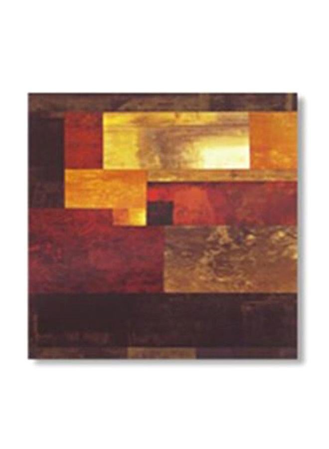 Decorative Wall Painting With Frame Red/Brown/Yellow 20x20cm