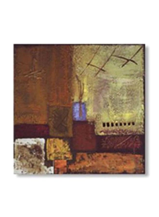 Decorative Wall Painting With Frame Blue/Brown 24x24cm