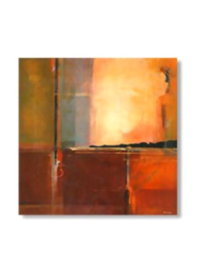 فوتو بلوك لوحة جدارية لتزيين الحائط مع إطار بني/أصفر/أخضر 30x30سم