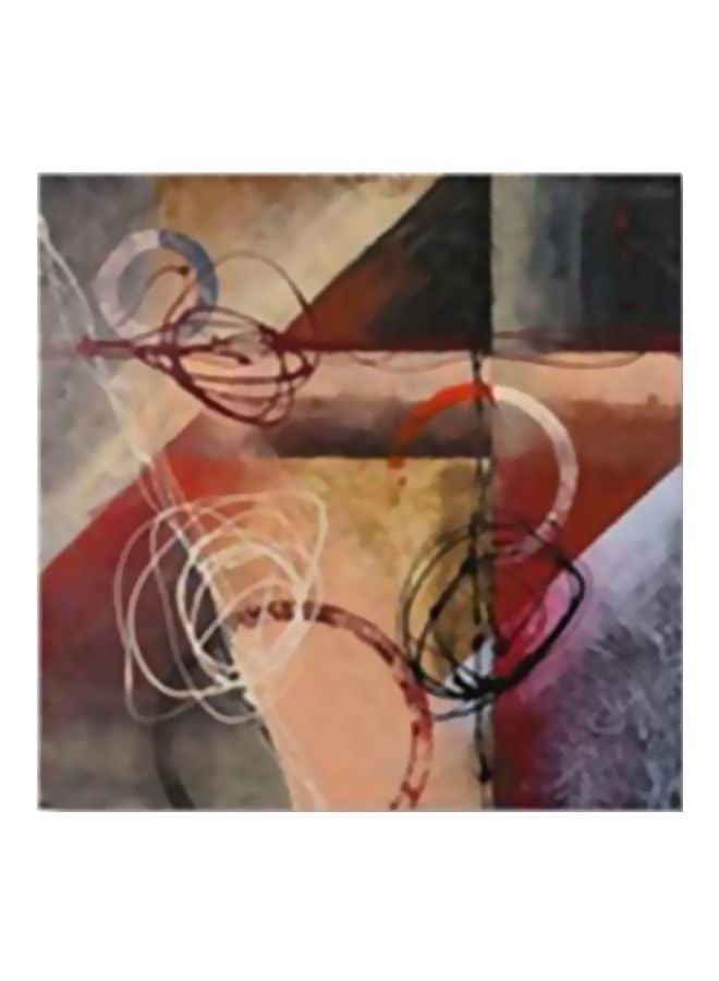 لوحة جدارية لتزيين الحائط مع إطار أسود/بيج/أحمر 20x20سم