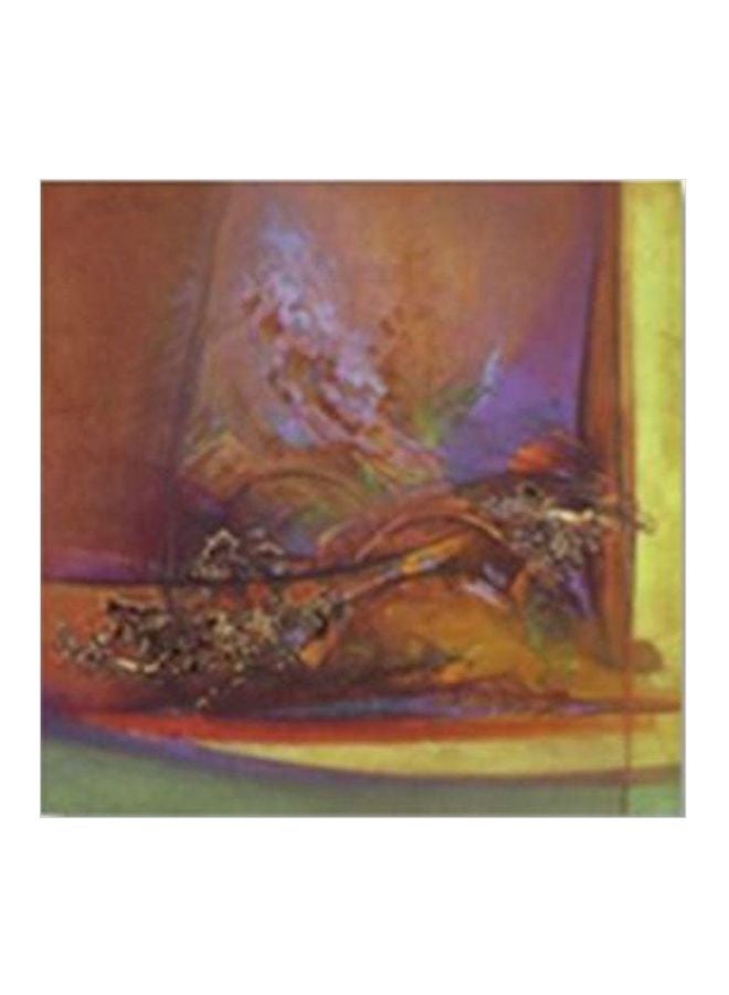 Decorative Wall Painting With Frame Brown/Yellow/Black 20x20cm