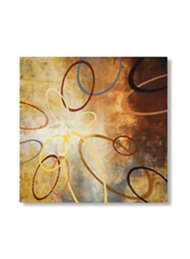 لوحة جدارية لتزيين الحائط مع إطار بيج/ أصفر/ أحمر 34x34سم