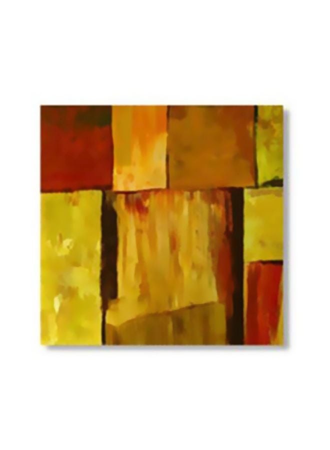 فوتو بلوك لوحة جدارية لتزيين الحائط مع إطار أصفر/بني/أخضر 24x24سم