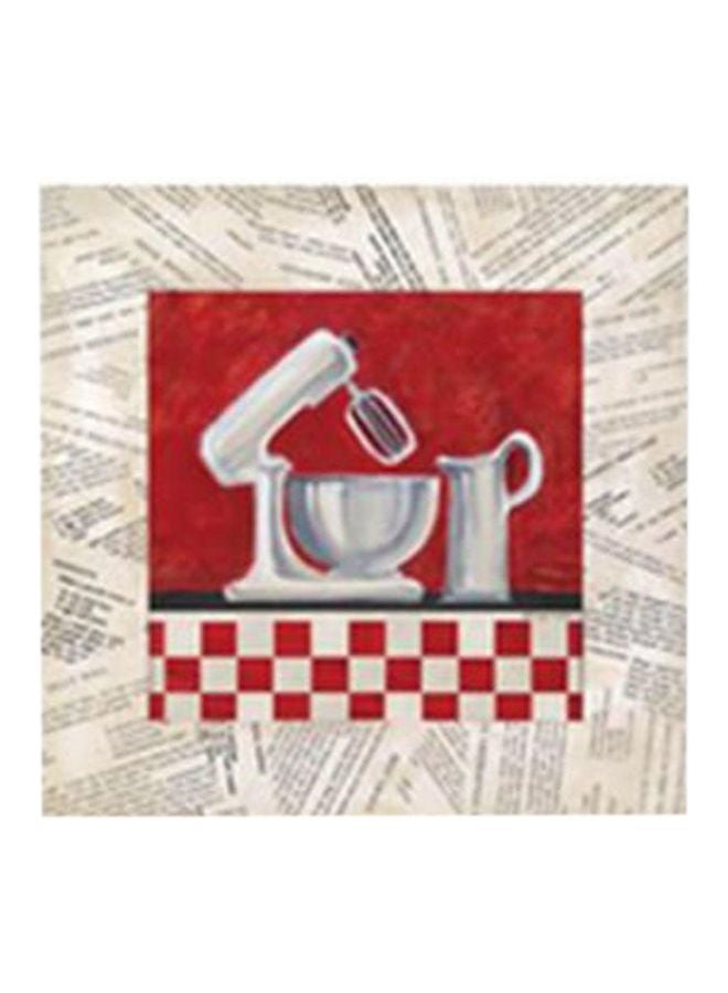 Decorative Wall Painting With Frame Beige/Red 20x20cm