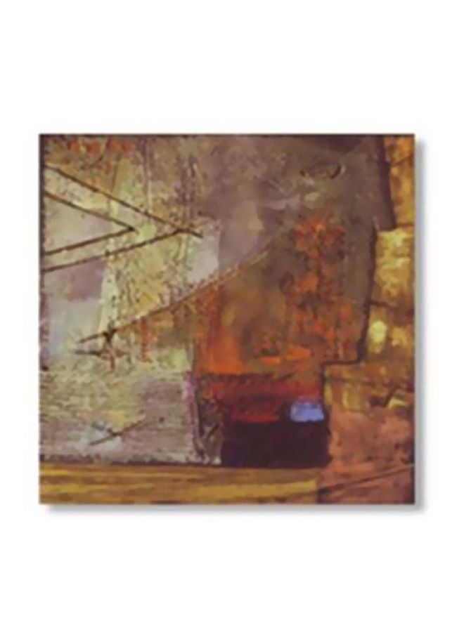 لوحة فنية لديكور الحائط بني/أخضر 20x20سم