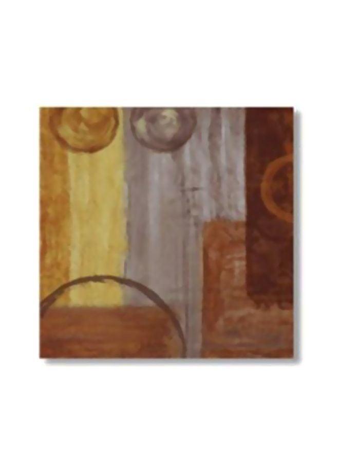 Decorative Wall Painting With Frame Yellow/Grey/Brown 34x34cm