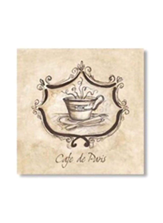 Decorative Wall Painting With Frame Beige/Black 24x24cm