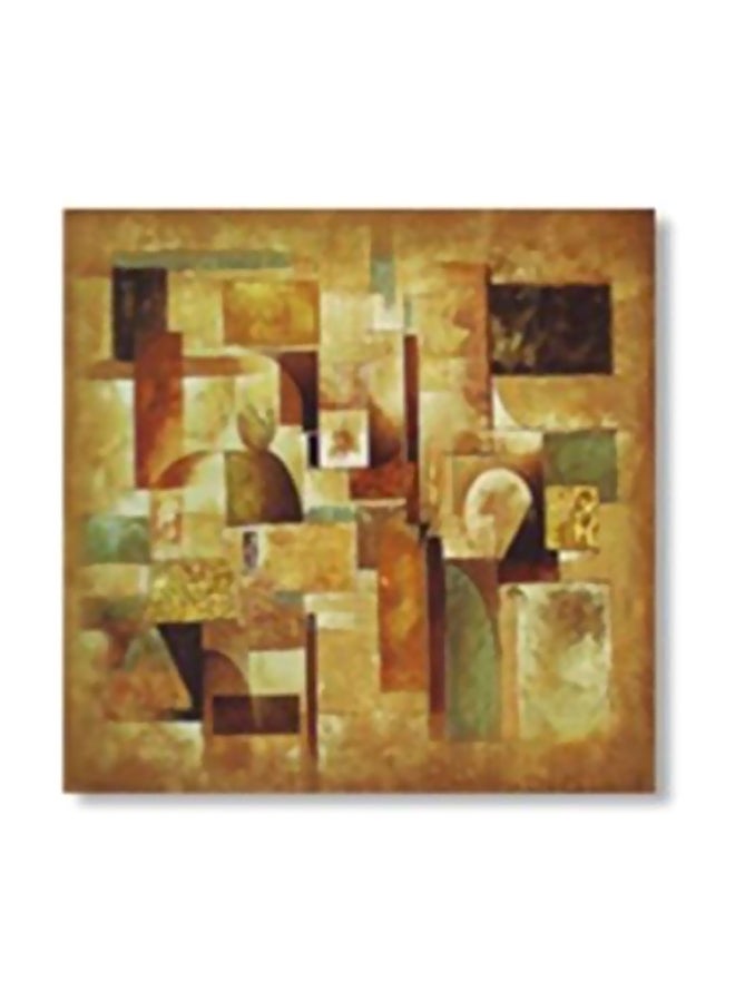 Decorative Wall Painting With Frame Beige/Black/Green 20x20cm