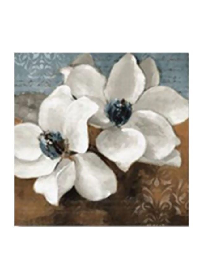 Decorative Wall Painting With Frame Brown/Blue/White 34x34cm