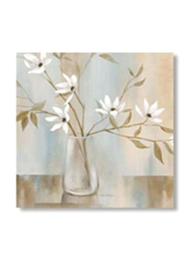 Decorative Wall Painting With Frame Blue/Brown/White 20x20cm