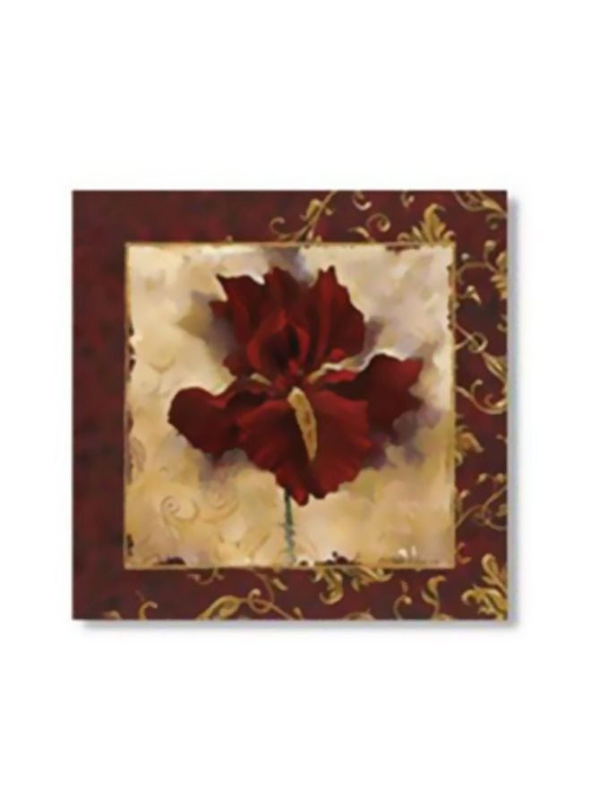 لوحة جدارية لتزيين الحائط مع إطار بني/أحمر/أبيض 24x24سم