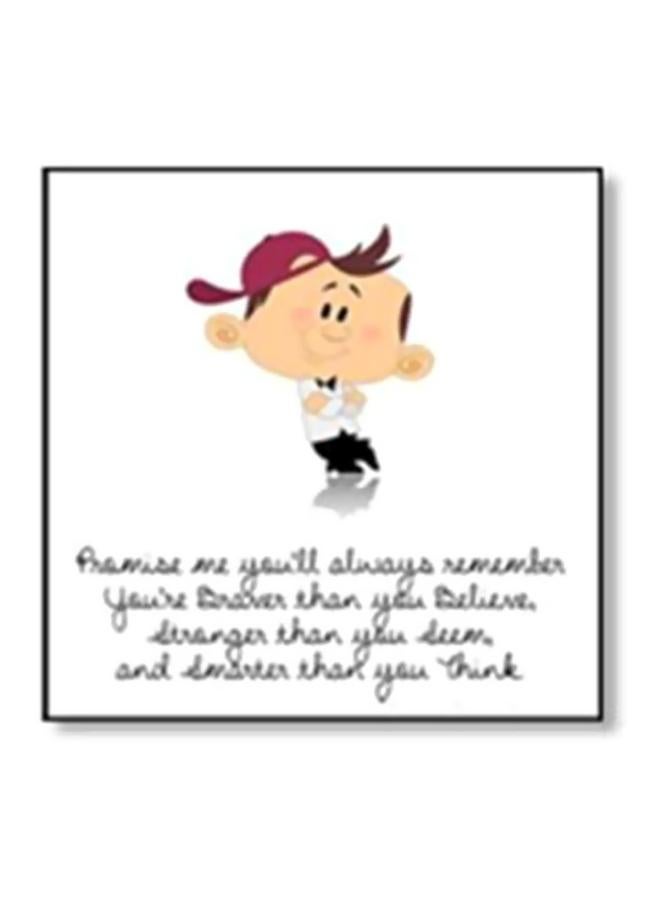 بوستر جداري للتزيين مع إطار أبيض\بيج\أحمر 34x34سم