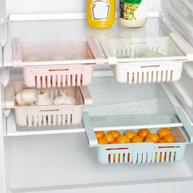 Bluelans Refrigerator Food Organizer Drawer Shelf Pink 20.5 x 16.4 x 7.6grams  - Image 4
