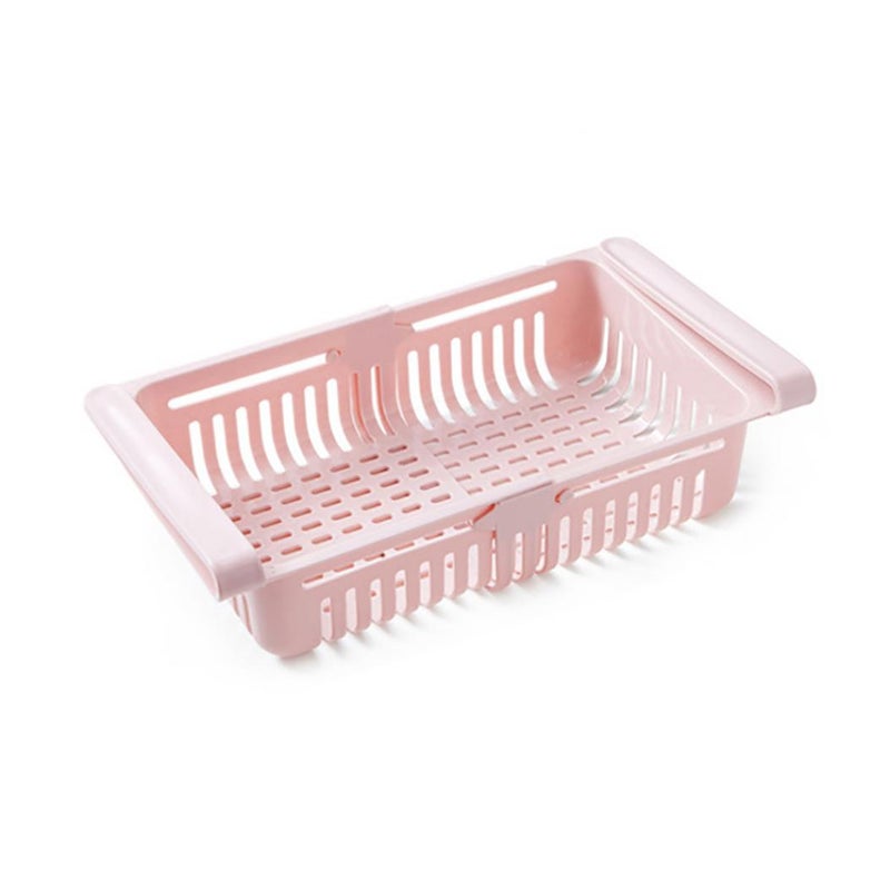Bluelans Refrigerator Food Organizer Drawer Shelf Pink 20.5 x 16.4 x 7.6grams  - Image 1
