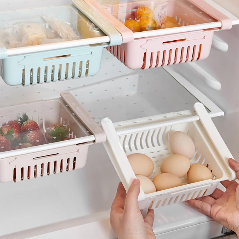 Bluelans Refrigerator Food Organizer Drawer Shelf Pink 20.5 x 16.4 x 7.6grams  - Image 2