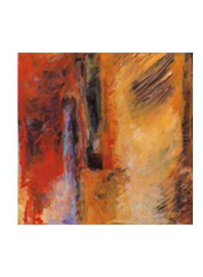 Decorative Wall Painting With Frame Orange/Yellow/Blue 24x24cm