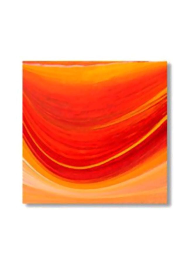 ستيكر فني لتزيين الحائط مع إطار أحمر/أصفر 34x34سم
