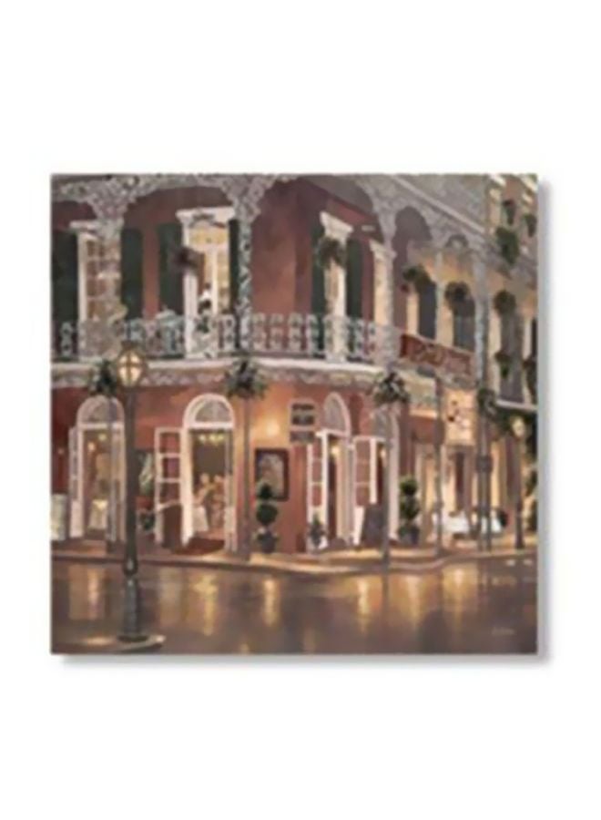 Decorative Wall Poster With Frame Brown/Grey/Green 24x24cm