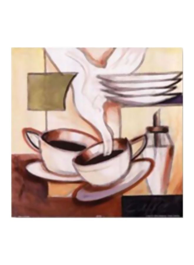 Decorative Coaster Brown/White 24x24cm