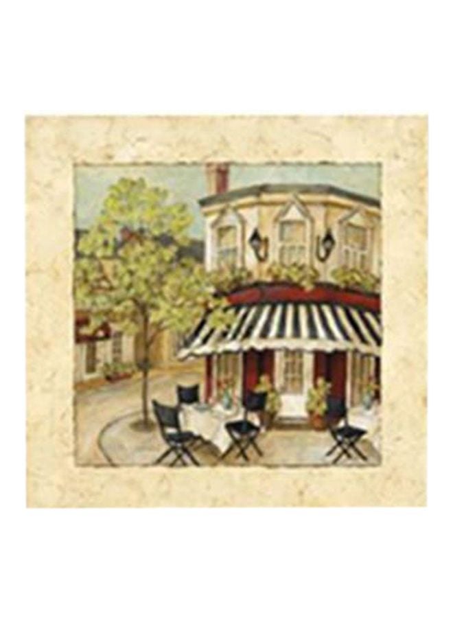 Decorative Poster With Frame Beige/Green/Red 24x24cm