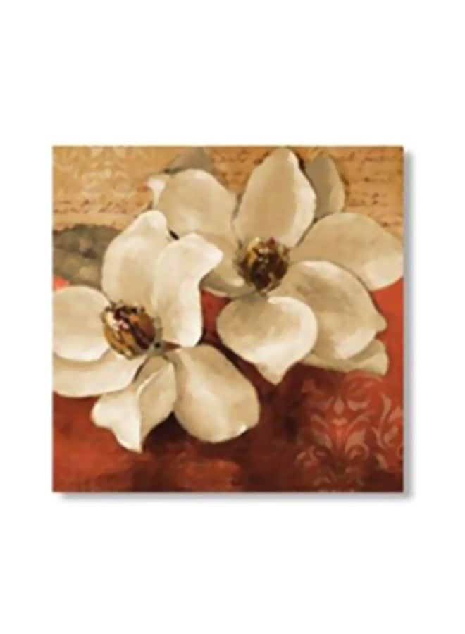 ستيكر فني لتزيين الحائط مع إطار بني/ أبيض/ أحمر 24x24سم