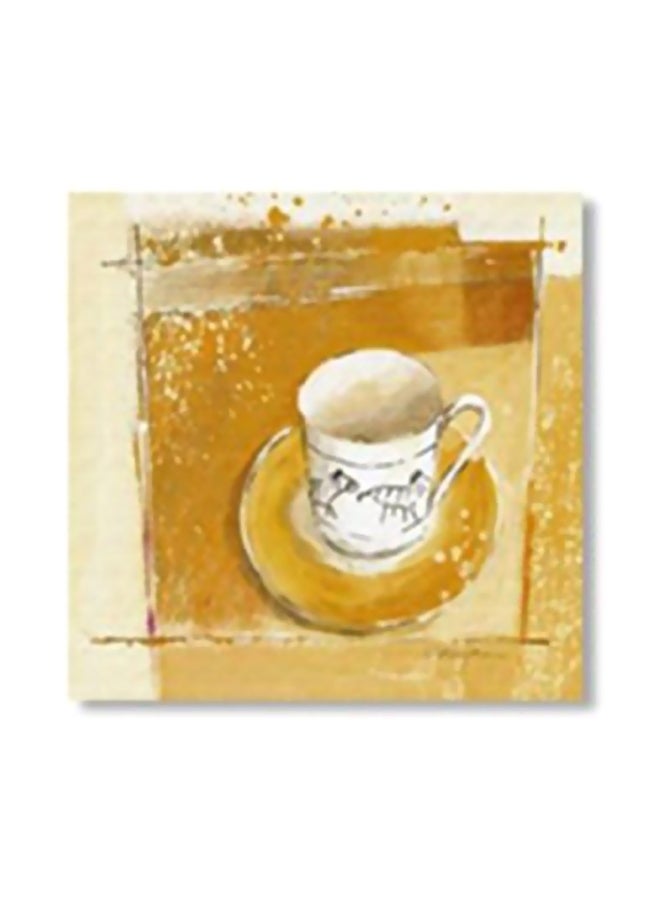 لوحة جدارية لتزيين الحائط مع إطار أصفر/ابيض 30x30سم